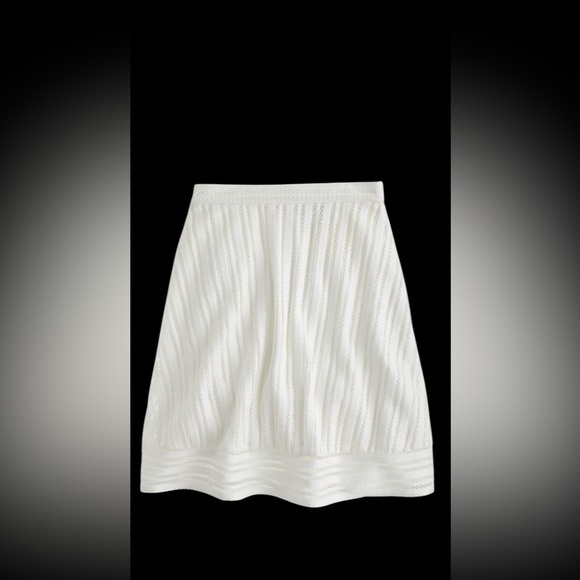 J. Crew Striped Eyelet White Skirt Women’s size 6 zip/ hook and eye closure NEW - Picture 1 of 9
